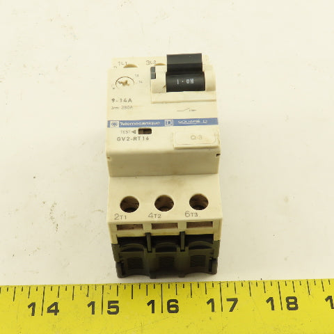 Telemecanique GV2-RT16 600V 3Ph 10Hp MAX Manual Motor Starter 9-14A Trip