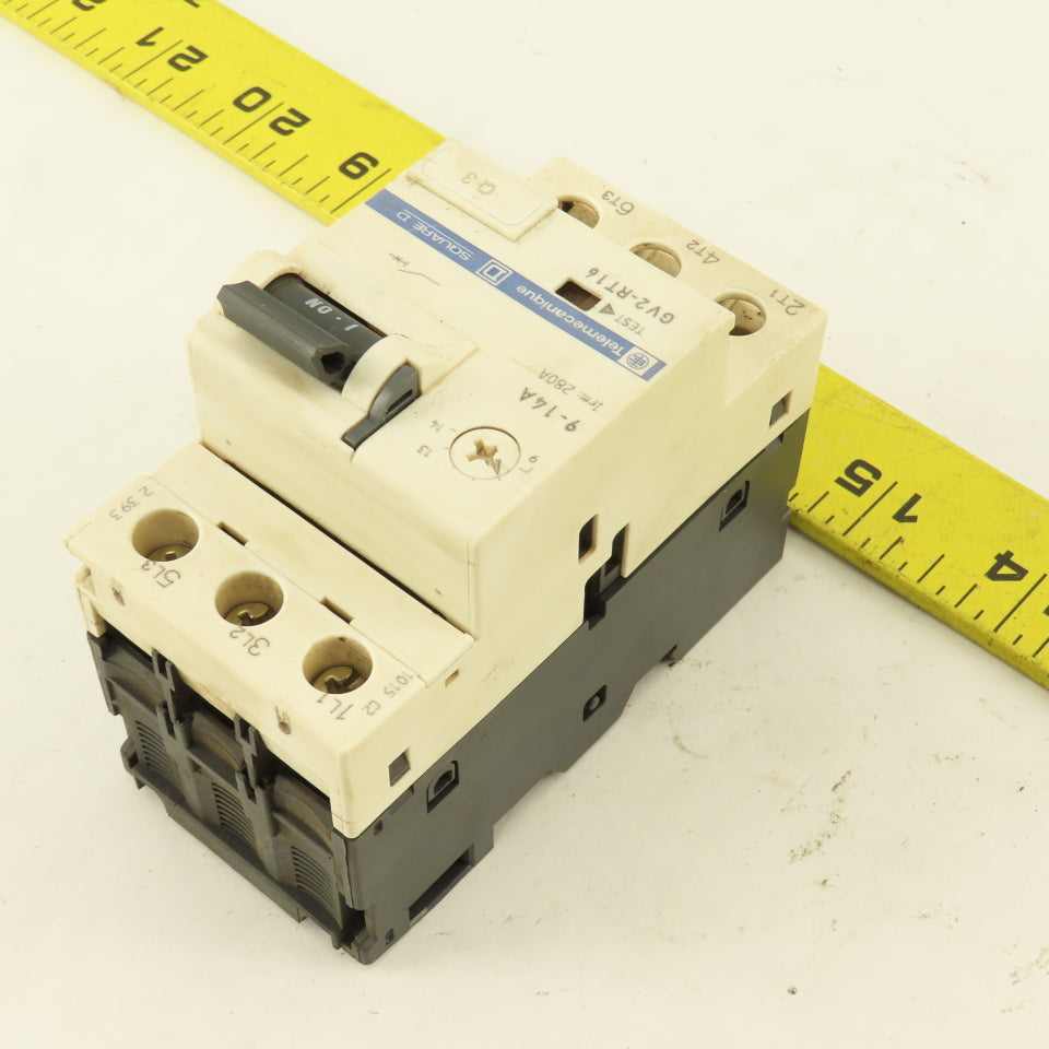 Telemecanique GV2-RT16 600V 3Ph 10Hp MAX Manual Motor Starter 9-14A Trip