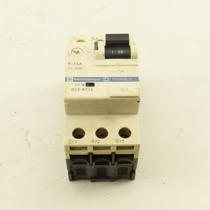 Telemecanique GV2-RT16 600V 3Ph 10Hp MAX Manual Motor Starter 9-14A Trip