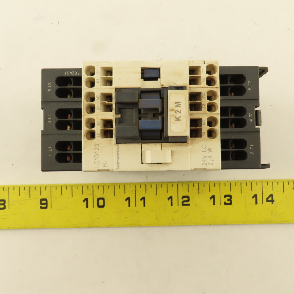 Telemecanique LC1D123 600V 10Hp 3Ph MAX Contactor 24V Coil