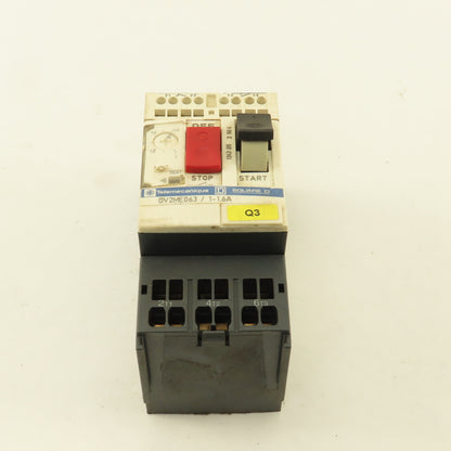 Telemecanique GV2ME-063 600V 3Ph 1Hp MAX Manual Motor Starter 1-1.6A Trip
