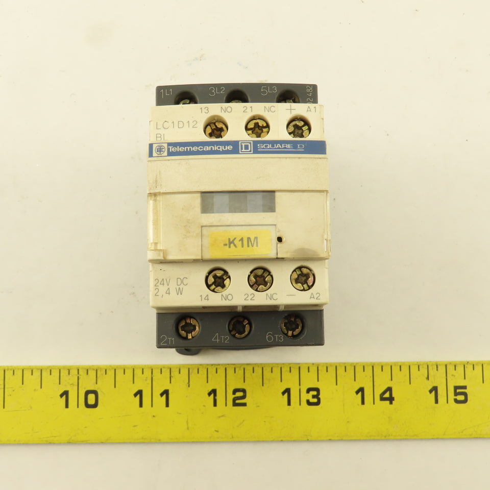 Telemecanique LC1D12 600V 7.5kW 25A MAX Contactor 24VDC Coil