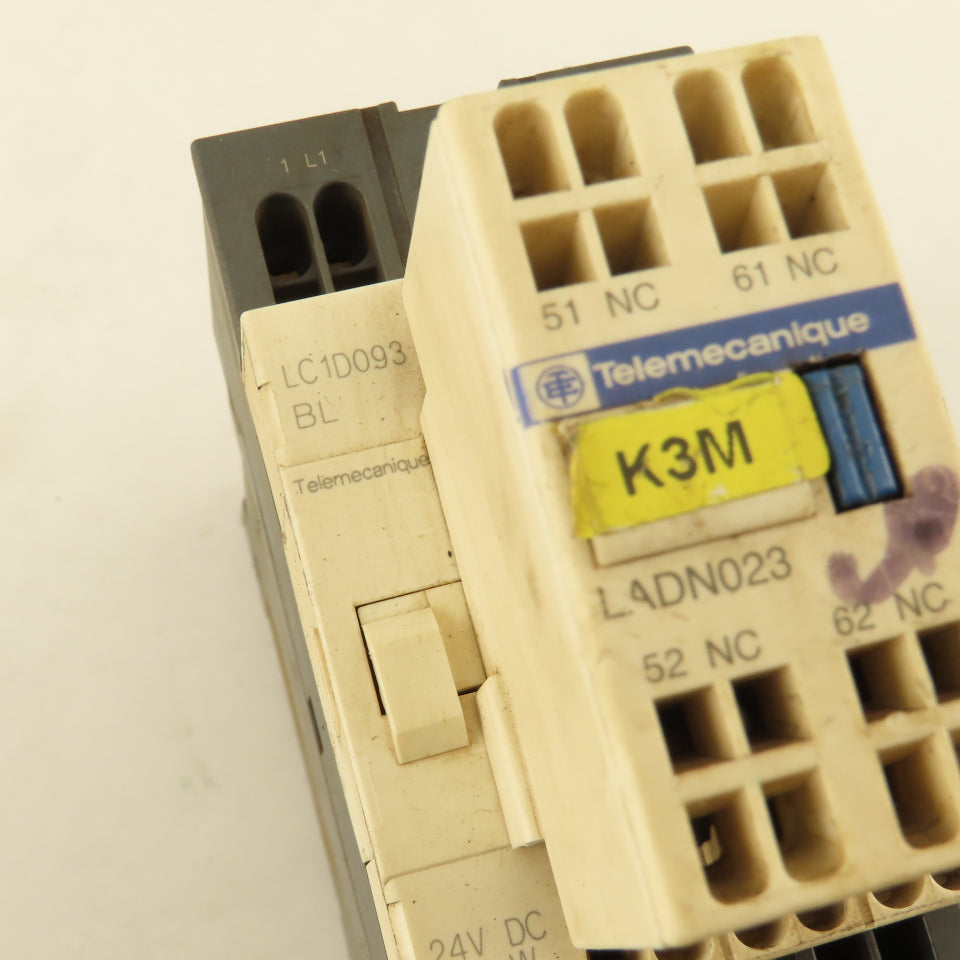 Telemecanique LC1D093 LADN023 Contactor Auxiliary 600V 7.5Hp