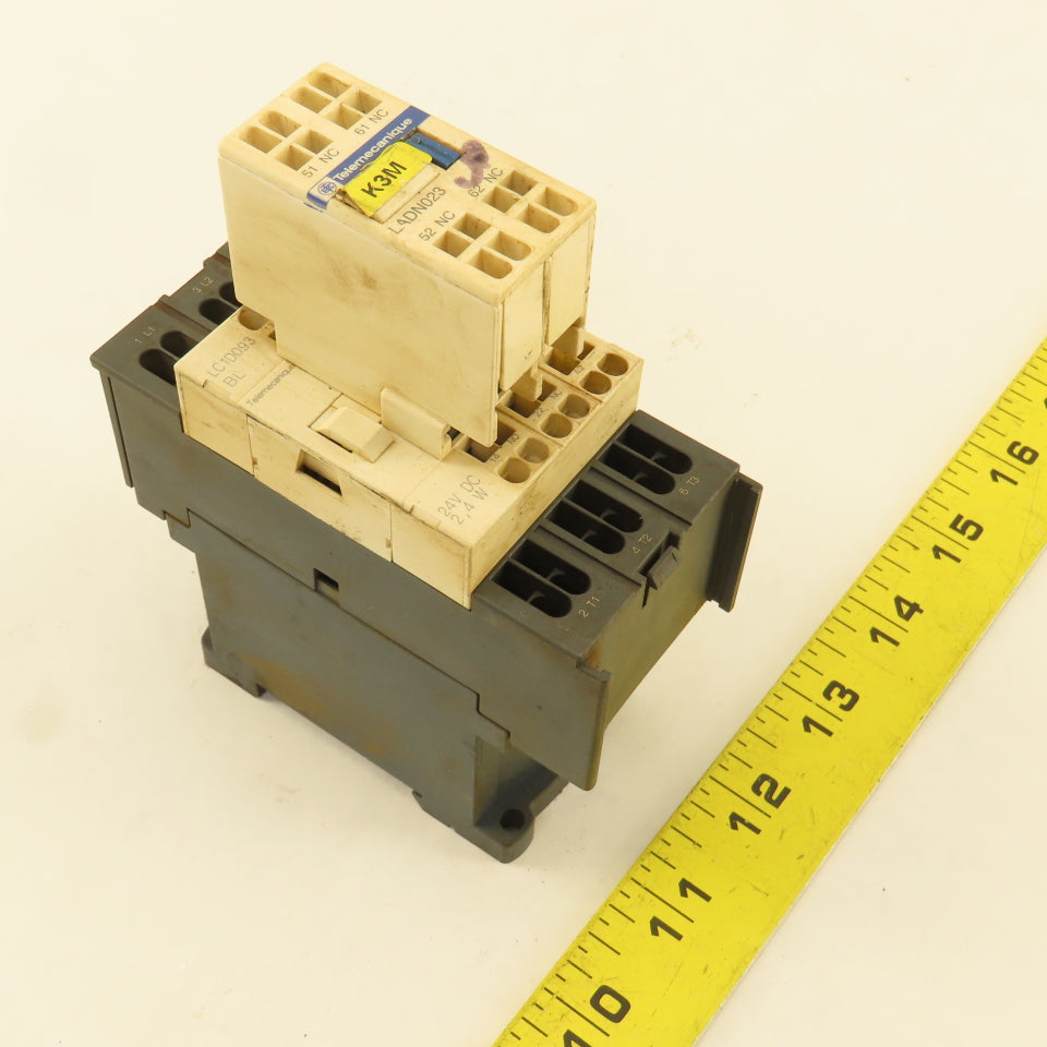 Telemecanique LC1D093 LADN023 Contactor Auxiliary 600V 7.5Hp