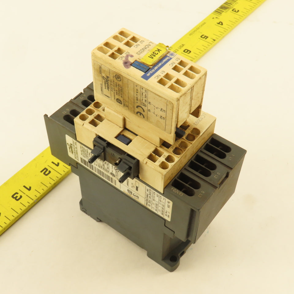 Telemecanique LC1D093 LADN023 Contactor Auxiliary 600V 7.5Hp