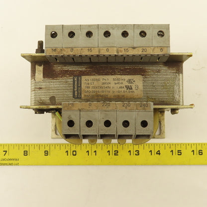 Lapp-Textima Type ET Transformer 220/240V 290VA 20-15/11V Secondary 50/60Hz 1Ph