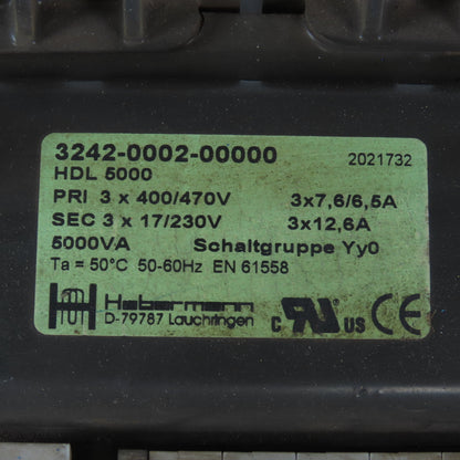 Habermann HDL 5000 Transformer 400/470V 17/230V Sec. 5000VA