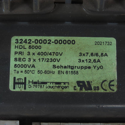 Habermann HDL 5000 Transformer 400/470V 17/230V Sec. 5000VA