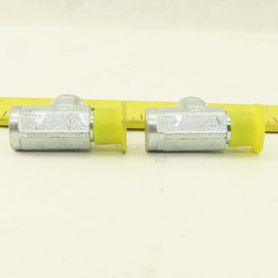 Parker 1/8" NPT Male Run TEE x Female x Female Steel Zinc Coated Lot Of 2