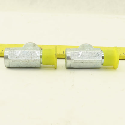 Parker 1/8" NPT Male Run TEE x Female x Female Steel Zinc Coated Lot Of 2