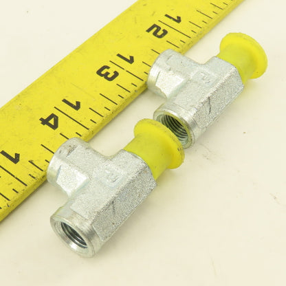 Parker 1/8" NPT Male Run TEE x Female x Female Steel Zinc Coated Lot Of 2