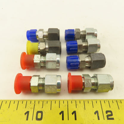 1/4" Compression x 1/8" Male NPT Steel Connector Fitting Lot Of 8