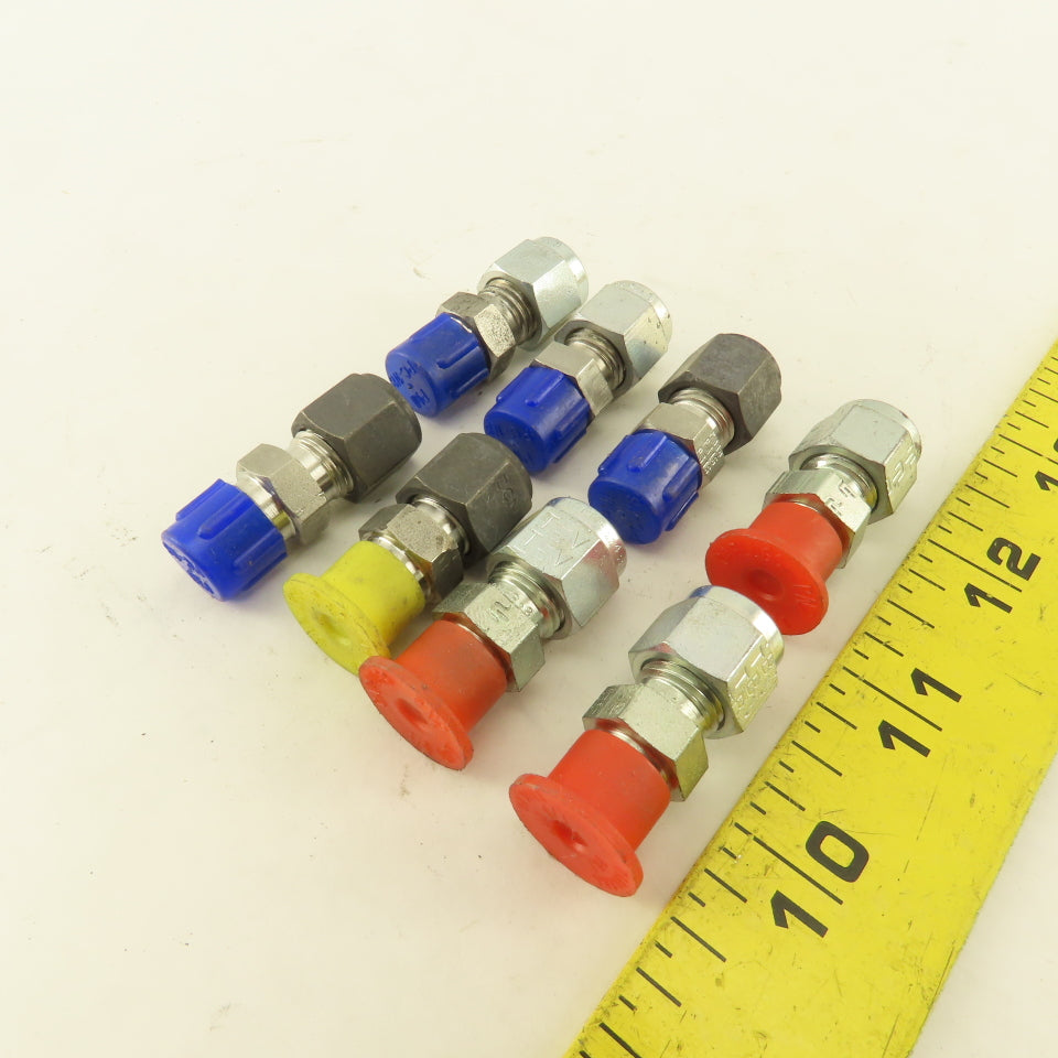 1/4" Compression x 1/8" Male NPT Steel Connector Fitting Lot Of 8
