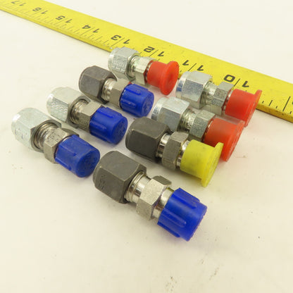 1/4" Compression x 1/8" Male NPT Steel Connector Fitting Lot Of 8