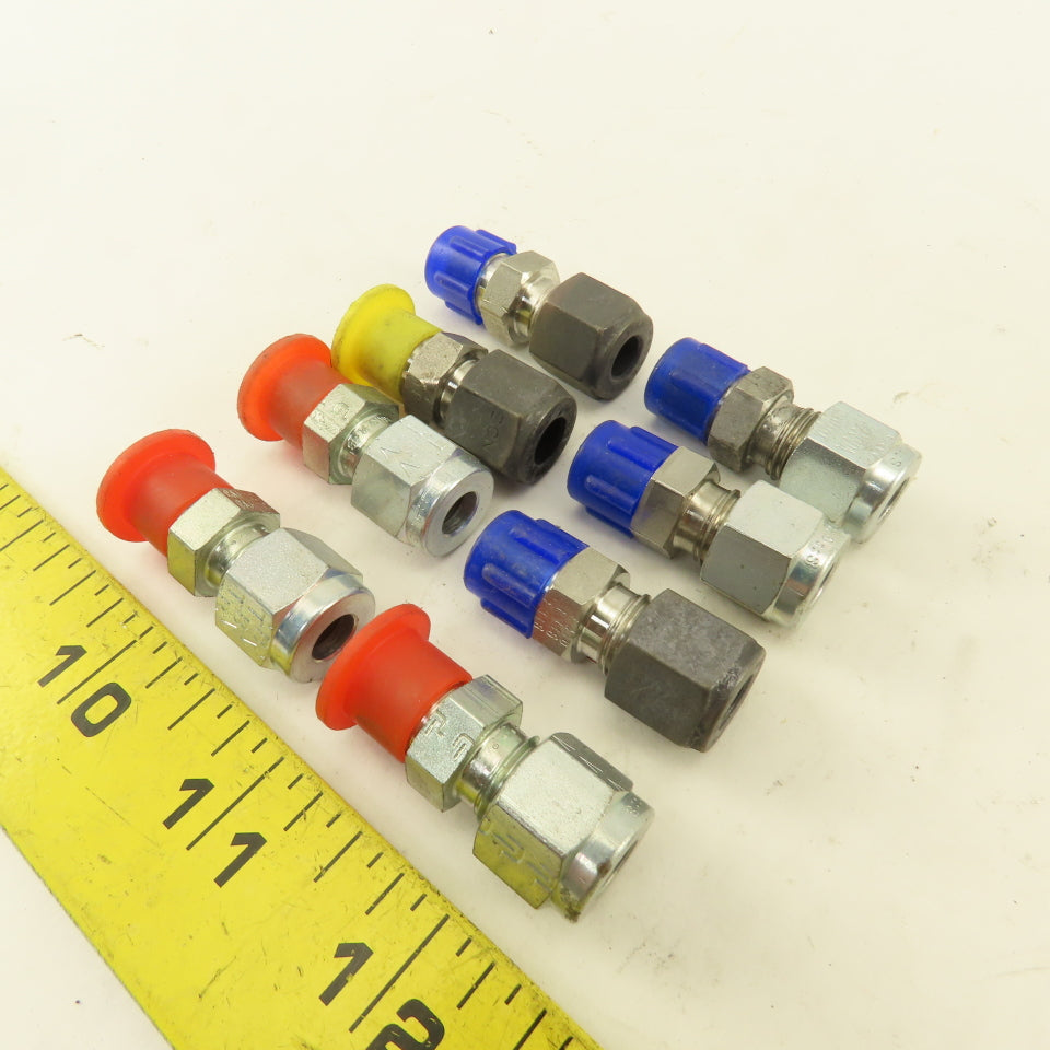 1/4" Compression x 1/8" Male NPT Steel Connector Fitting Lot Of 8