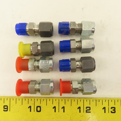 1/4" Compression x 1/8" Male NPT Steel Connector Fitting Lot Of 8