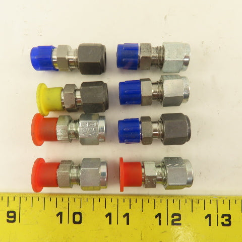 1/4" Compression x 1/8" Male NPT Steel Connector Fitting Lot Of 8