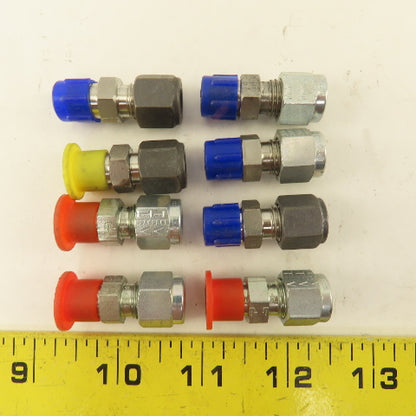1/4" Compression x 1/8" Male NPT Steel Connector Fitting Lot Of 8