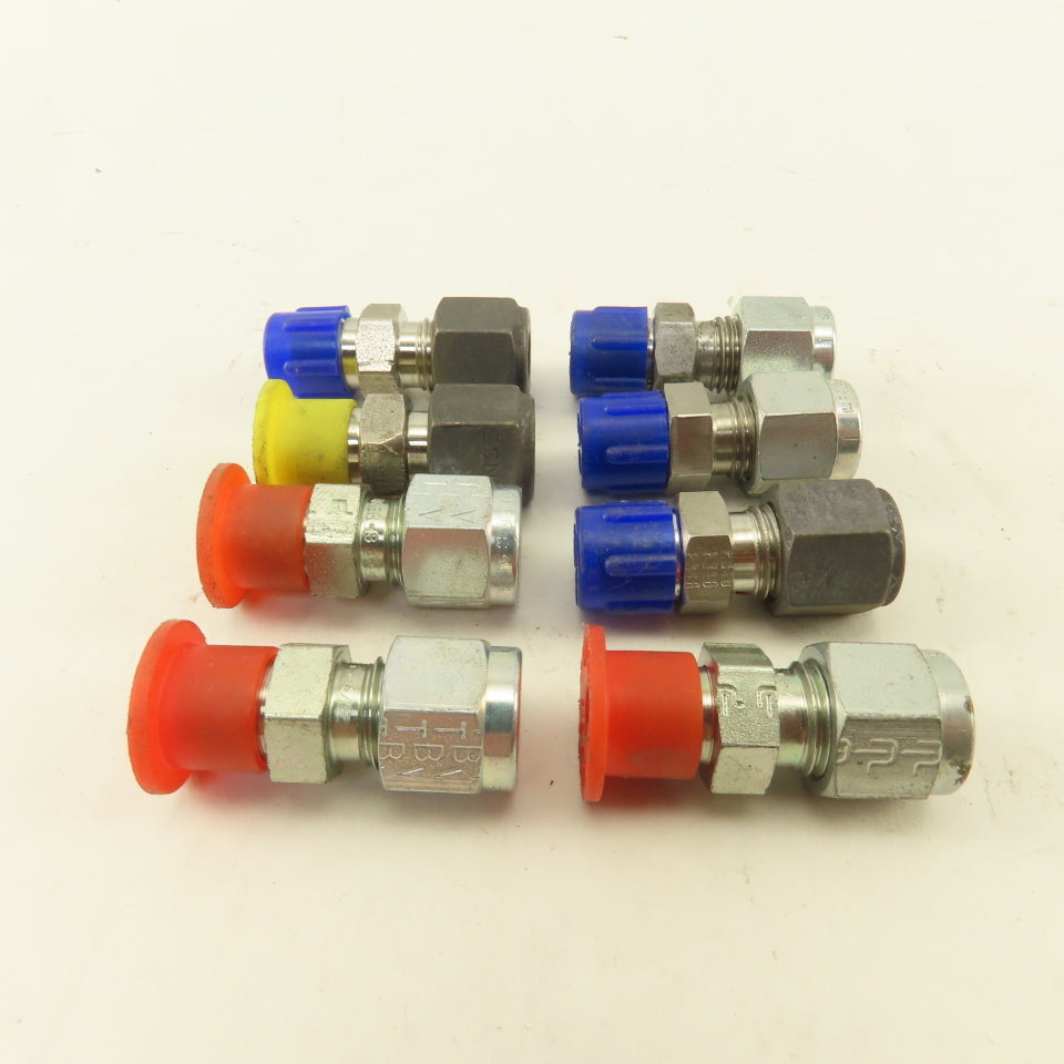 1/4" Compression x 1/8" Male NPT Steel Connector Fitting Lot Of 8