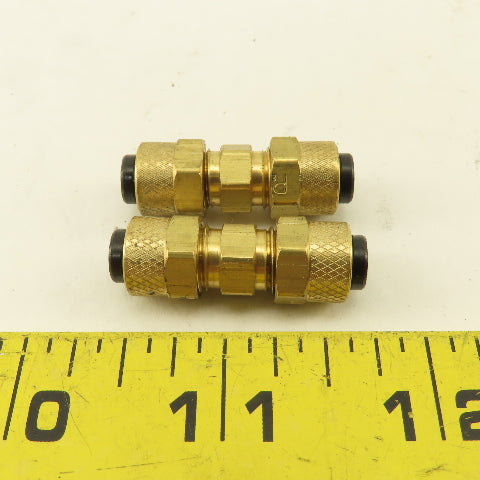 Parker 1/4" Tube Compression Brass Union Coupling Splice Lot Of 2