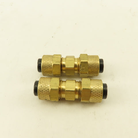 Parker 1/4" Tube Compression Brass Union Coupling Splice Lot Of 2