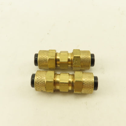 Parker 1/4" Tube Compression Brass Union Coupling Splice Lot Of 2
