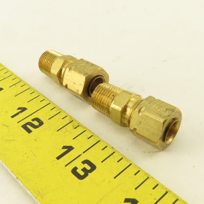 Parker 1/4" Tube Compression x 1/8" NPT Male Brass Straight Fitting Lot Of 2