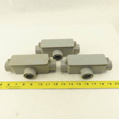 E983D 1/2" Non Metallic 3 Hub Conduit Body TEE Lot Of 3