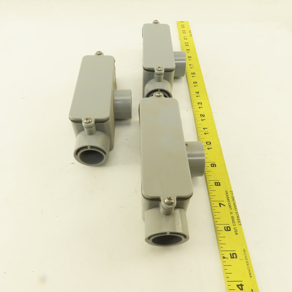 E983D 1/2" Non Metallic 3 Hub Conduit Body TEE Lot Of 3