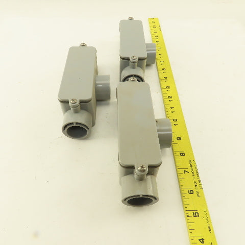E983D 1/2" Non Metallic 3 Hub Conduit Body TEE Lot Of 3