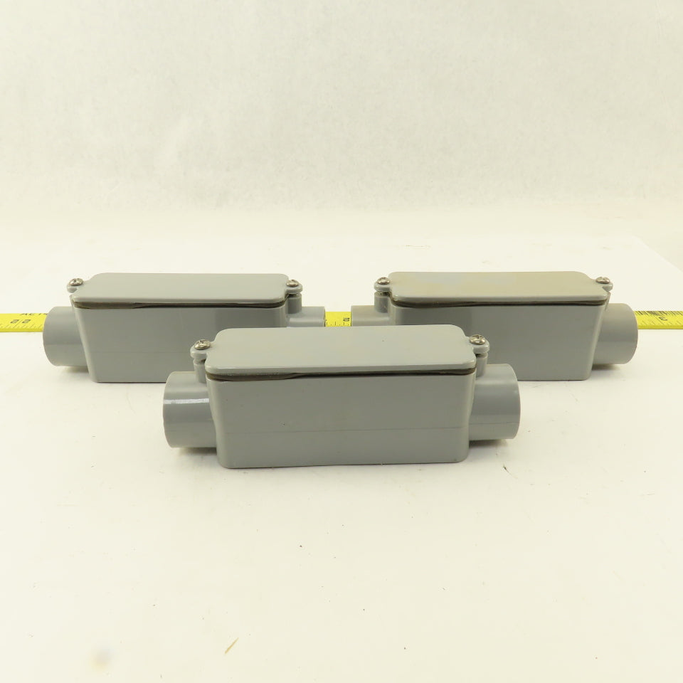 E983D 1/2" Non Metallic 3 Hub Conduit Body TEE Lot Of 3