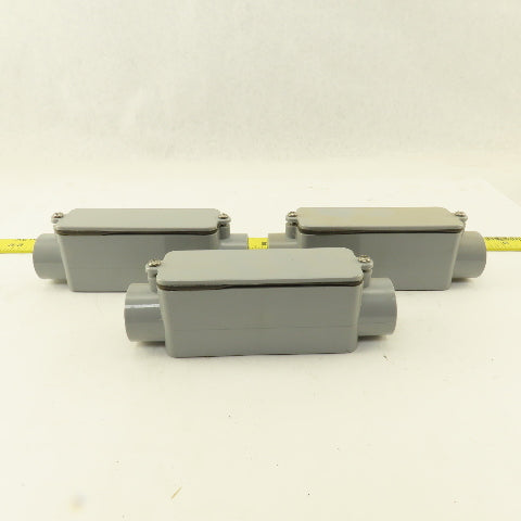 E983D 1/2" Non Metallic 3 Hub Conduit Body TEE Lot Of 3