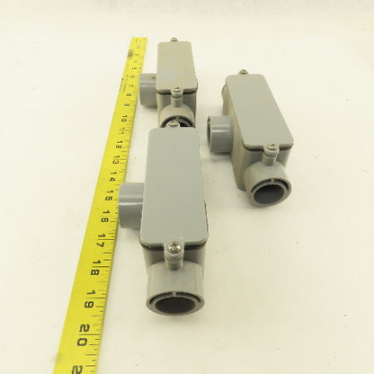 E983D 1/2" Non Metallic 3 Hub Conduit Body TEE Lot Of 3