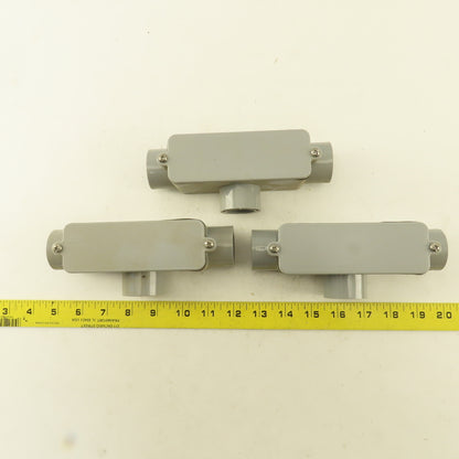E983D 1/2" Non Metallic 3 Hub Conduit Body TEE Lot Of 3