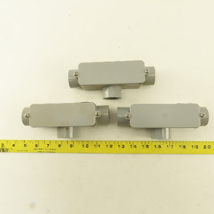 E983D 1/2" Non Metallic 3 Hub Conduit Body TEE Lot Of 3