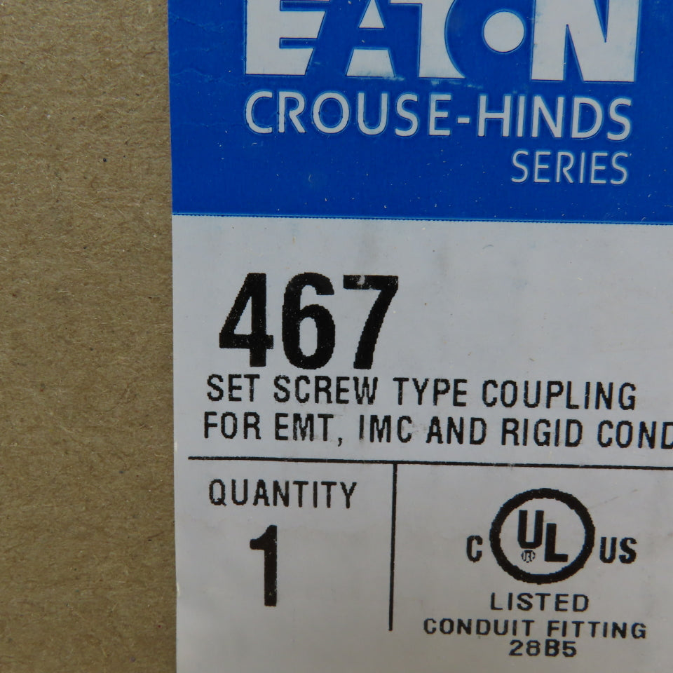 Eaton 467 3" Metallic EMT IMC Rigid Conduit Coupling Set Screw Type Lot Of 5