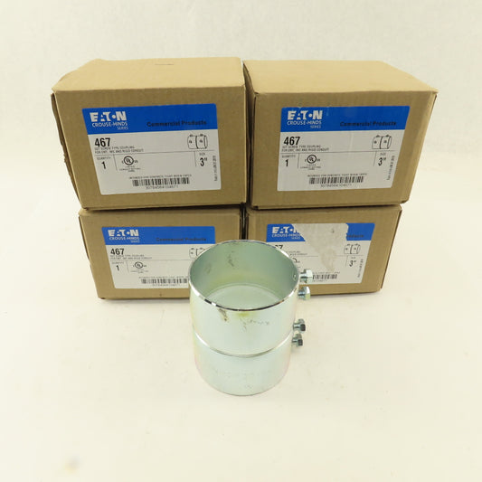 Eaton 467 3" Metallic EMT IMC Rigid Conduit Coupling Set Screw Type Lot Of 5