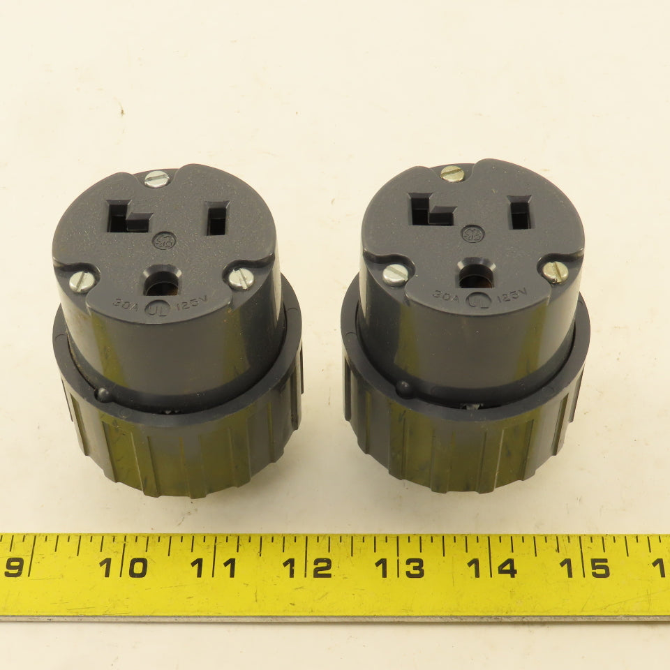 General Electric GE4372-9 30A 125V  Straight Blade Grounding Connector Lot Of 2