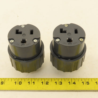 General Electric GE4372-9 30A 125V  Straight Blade Grounding Connector Lot Of 2