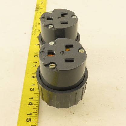 General Electric GE4372-9 30A 125V  Straight Blade Grounding Connector Lot Of 2