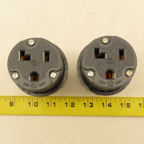 General Electric GE4372-9 30A 125V  Straight Blade Grounding Connector Lot Of 2