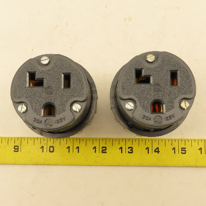 General Electric GE4372-9 30A 125V  Straight Blade Grounding Connector Lot Of 2