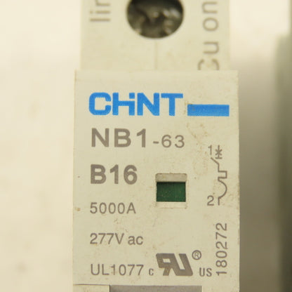 Chint NB1-63 B16 16A Single Pole Circuit Breaker 277V Lot Of 2