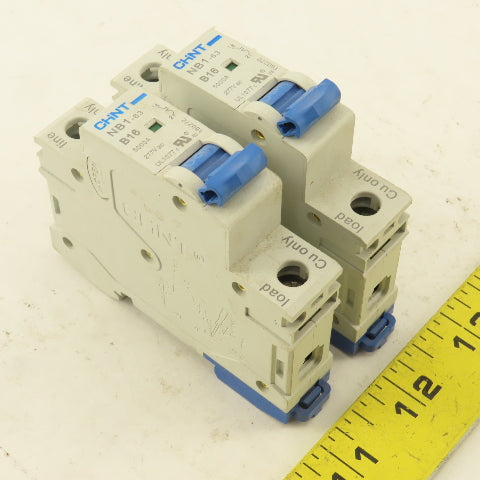 Chint NB1-63 B16 16A Single Pole Circuit Breaker 277V Lot Of 2