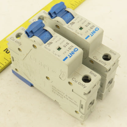 Chint NB1-63 B16 16A Single Pole Circuit Breaker 277V Lot Of 2