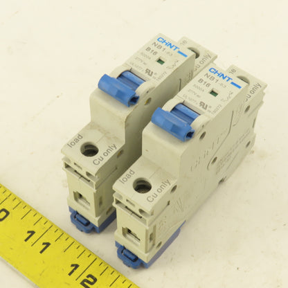 Chint NB1-63 B16 16A Single Pole Circuit Breaker 277V Lot Of 2