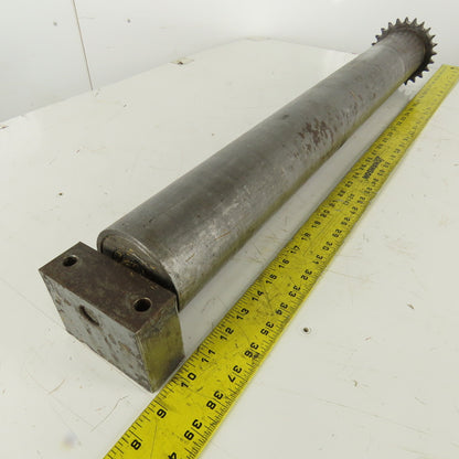 Heavy Duty Chain Driven Power Conveyor Roller 3-1/2" Diameter x 33-1/2" OAL