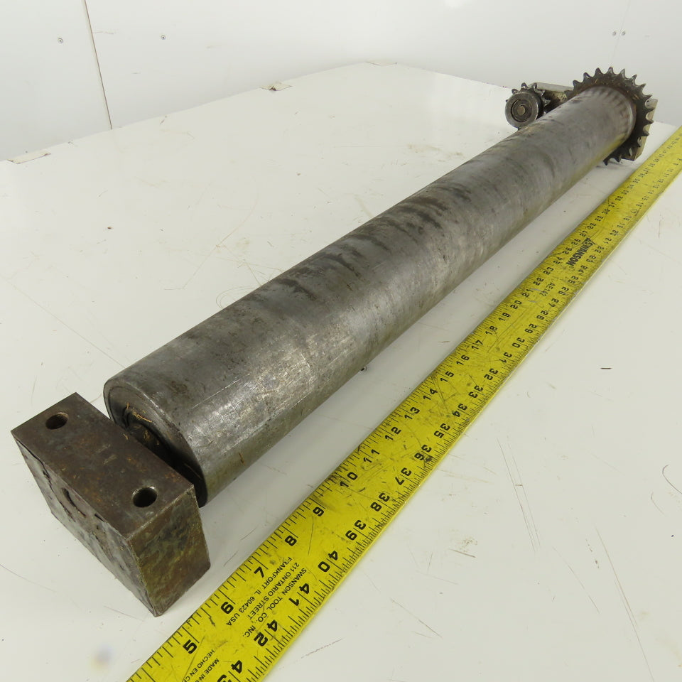 Heavy Duty Chain Driven Power Conveyor Roller 3-1/2" Diameter x 33-1/2" OAL