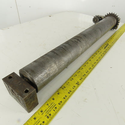 Heavy Duty Chain Driven Power Conveyor Roller 3-1/2" Diameter x 33-1/2" OAL