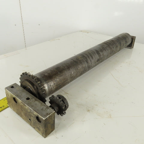 Heavy Duty Chain Driven Power Conveyor Roller 3-1/2" Diameter x 33-1/2" OAL